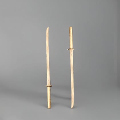 Handcrafted Japanese Origin Wooden Showpiece in White Natural Finish