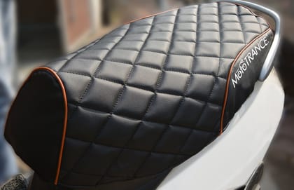 Mototrance PU Leather Designer Bike Scooter Seat Cover (MTSC-303) for PIAGGIO Vespa LX-Black Orange