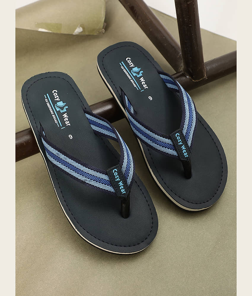 Cozy Wear Navy Blue Men's Thong Flip Flop