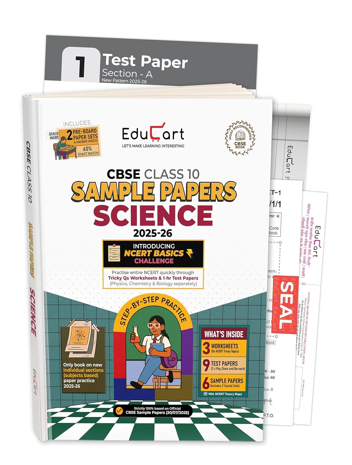 EDUCART CBSE SAMPLE PAPERS SCIENCE CLASS 10 2025-2026 INTRODUCING NCERT BASICS CHALLENGE WITH SAMPLE SHEETS AND QUESTION PAPER [Paperback] [Oct 30, 2024] Educart
