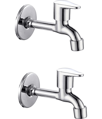 Bathfax FUSION STAINLESS STEEL LONG BIB TAP (PACK OF 2) Steel Bathroom Tap (Bib Cock)