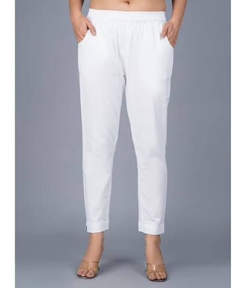 QuaClo - White Cotton Regular Women's Casual Pants ( Pack of 1 )
