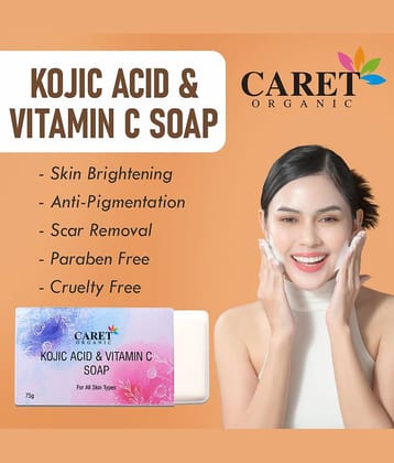 Caret Organic Skin Whitening Kojic Acid Vitamin C Bathing Bar for All Skin Type ( Pack of 1 )