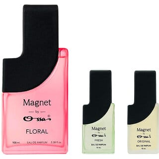 Ossa Magnet Floral 100ml,Fresh 15ml,Original 15ml Eau De Parfum Long Lasting Perfume Combo for Men And Women (Pack Of 3)