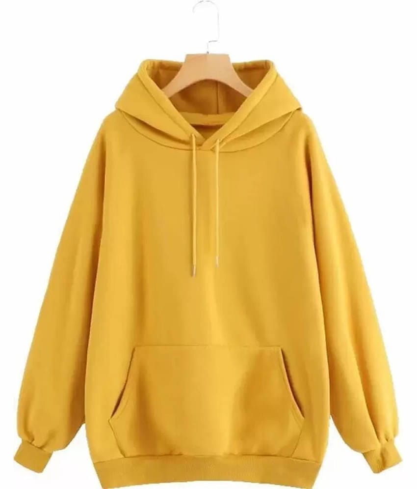 FABRIPPLE Fleece Hooded Men's Sweatshirt - Yellow ( Pack of 1 )