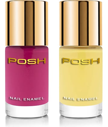 Posh - Multi Glossy Nail Polish ( Pack of 2 )