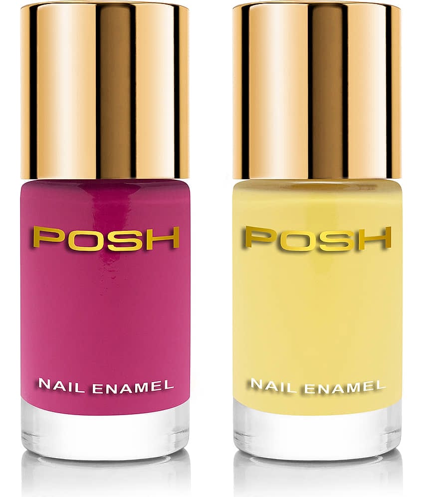 Posh - Multi Glossy Nail Polish ( Pack of 2 )
