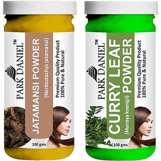 PARK DANIEL Pure & Natural Jatamansi Powder & Curry Leaf Powder Combo Pack of 2 Bottles of 100 gm (200 gm ) (200 ml)