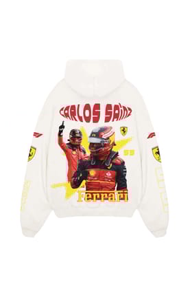 Carlos Sainz Designed Oversized Hoodie-S / White