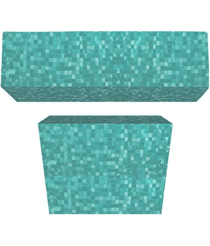 CASA FURNISHING Set of 2 Polyester Blend Blue AC Cover for 1.5 Ton Split AC