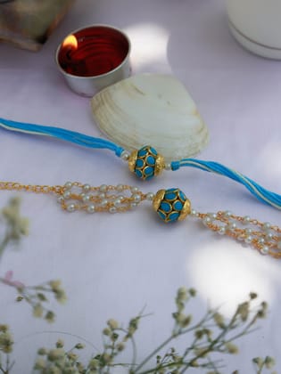 Manan Turquoise Lumba Set-Turquoise