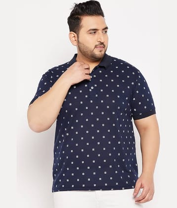 The Million Club Pack of 1 Cotton Blend Regular Fit Printed Half Sleeves Men's Polo T Shirt ( Teal Blue )