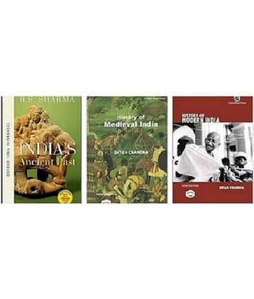 History of medieval india & History of Modern India & india"s ancient past three book set [Product Bundle] BIPIN CHANDRA, SATISH CHANDRA,R.S SHARMA   Visit