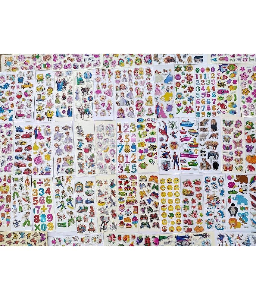 ECLET Different Cartoon Puffy 3D Cute Stickers for Craft and Project (10 Different Sticker)