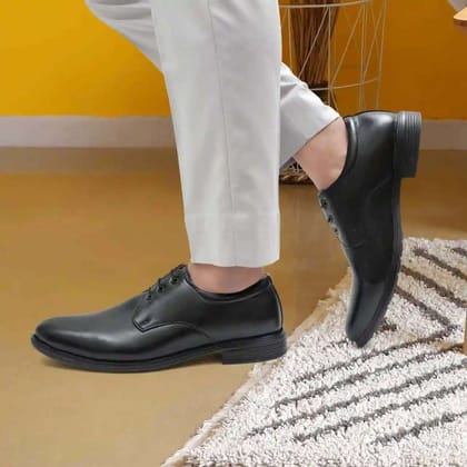 Latest Stylish Men Formal Shoes, Black Derby Shoes, Office Shoes For Men's and Boys - Black Color - Black, Size - 9