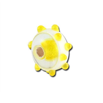 Beadwaala Handmade Fancy Lampwork Glass Beads For Jewelry Making. (Roundel) SFL-272-Per Packet 25 Pcs / 10X18 MM