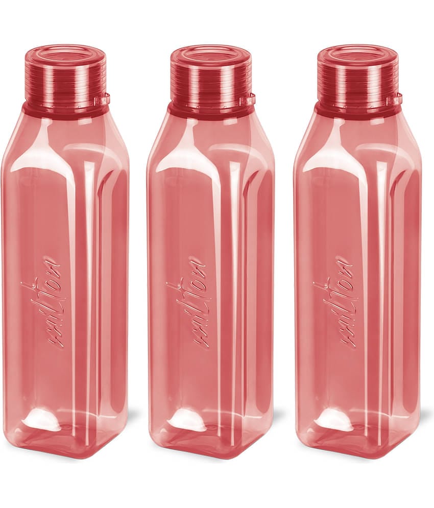 Milton Prime 1000 Pet Water Bottle, Set of 3, 1 Litre Each, Burgundy