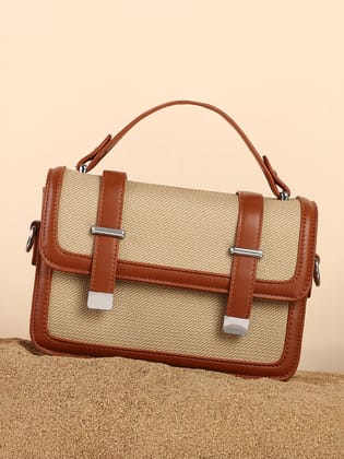 The Linea-Block Hand Bag - Tan Brown-Hand Bag