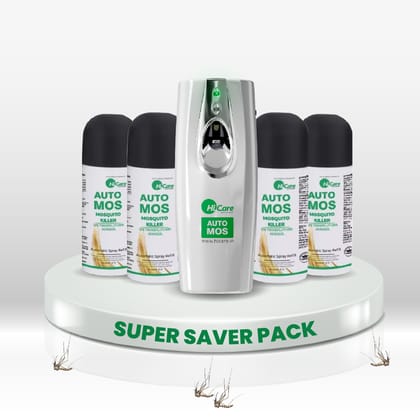 HiCare AutoMos Machine + Refill Pack of 4  Super Saver Pack 365 days