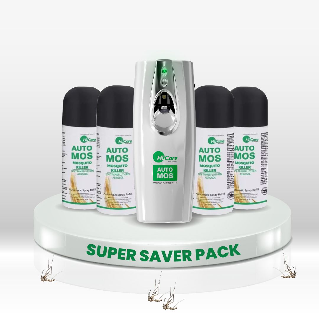 HiCare AutoMos Machine + Refill Pack of 4  Super Saver Pack 365 days