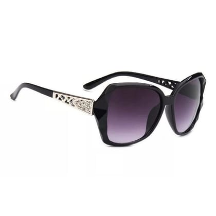 UV Protected Han Edition Designer Oversized Sunglasses for Women-Black