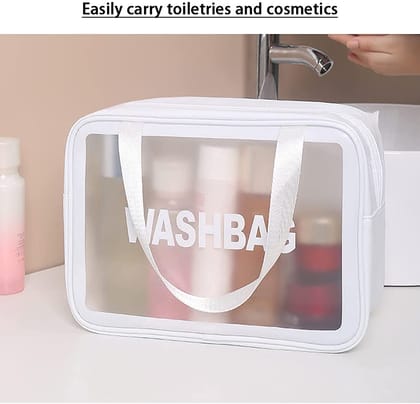 Versatile Cosmetic Toiletries Washbag for Travel and Everyday Use-White