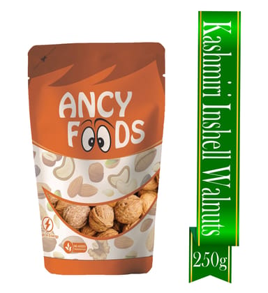 Ancy Kashmiri Sabut Akhrot 250 Grams – Inshell Walnut Dry Fruit | Rich in Proteins and Antioxidants – Supports Brain Health , Enhances Memory, Boosts Mood, Supports Heart Function, Improves S