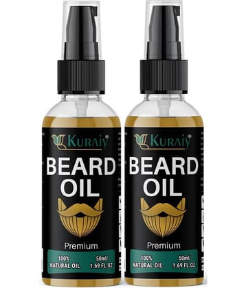 KURAIY Beard Growth Oil 100% Natural Beard Growth Oil Products For Men Pack of 2