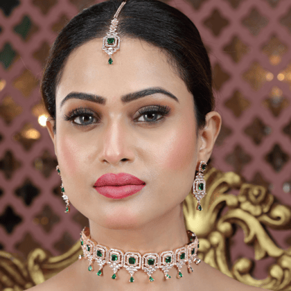 Rose Gold-Plated AD Studded Choker Set