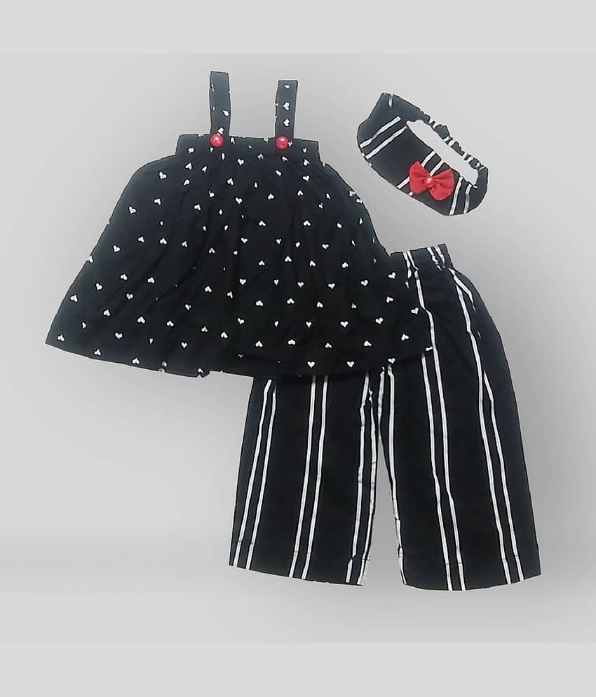 harshvardhanmart.com Pack of 1 Girls Rayon Top With Pajama ( Black )