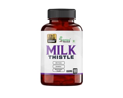 Humming Herbs Milk Thistle - 3 in 1 Formula, 11000MG - Milk Thistle 2.0, Dandelion, Black Pepper Extract - Supports Liver Health, 90 Capsules