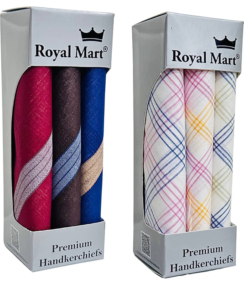 Royal Mart - Multi Blended Men's Handkerchief ( Pack of 6 )