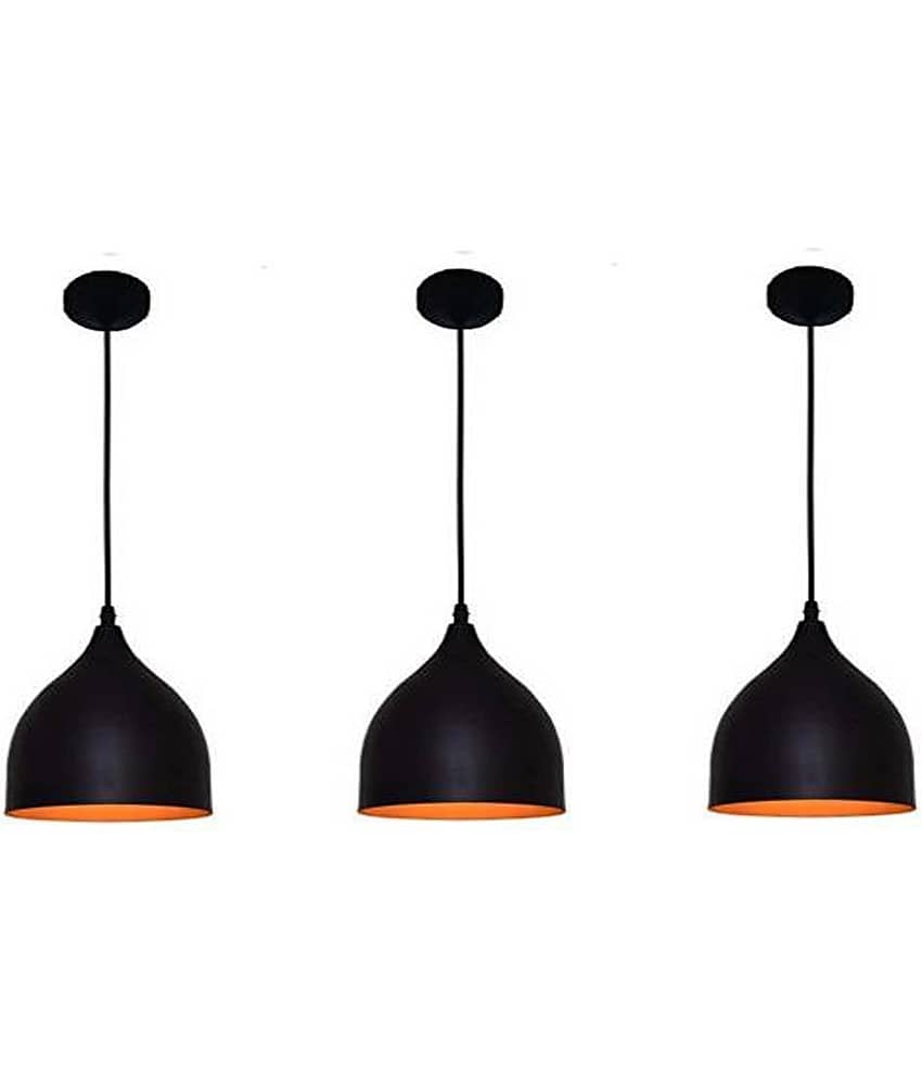 Somil Glass Ceiling Light Pendant Black - Pack of 3