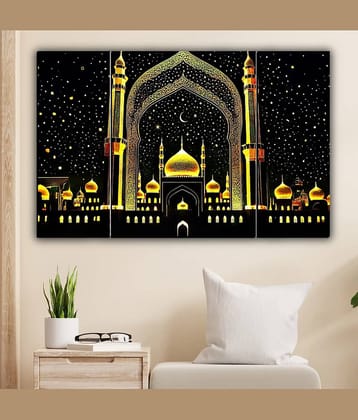 SNDArt Set Of 3 Islamic Religious Wall Paintings For Home Décor Gift Items 12 x 18 inch