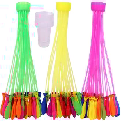 Toyshine Multicolor Rapid Fill Self Sealing Water Balloons 111 Pieces With Hose Connector For Holi Kids Outdoor Fun Toyshine Multicolor Rapid Fill Self Sealing Water Balloons 111 Pieces With Hose Connector For Holi Kids Outdoor Fun