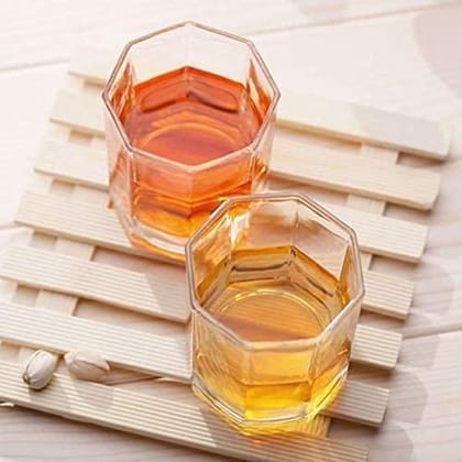 Premium 250 ML Water & Juice Drinking Glasses Set of 2 Vintage Glassware Set for Juice, Cocktail, Mocktail, Whisky All Beverages Everyday Uses for Gift