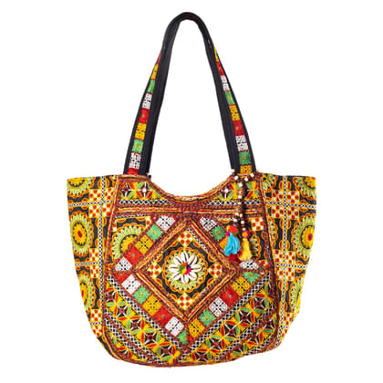 PREET SPICE Handwork Rajasthani Patchwork Crossbody Bag, Embroidered, Multi-Colour For Women