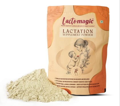 LACTOMAGIC Lactation Supplement Powder - To Boost Mother's Milk Supply With Power Of Satavari, Fenugreek, 250 gm