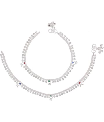 AanyaCentric - Silver Anklets ( Pack of 1 )