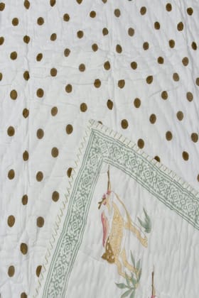 Cute Deer Reversible Baby Handblock Quilt