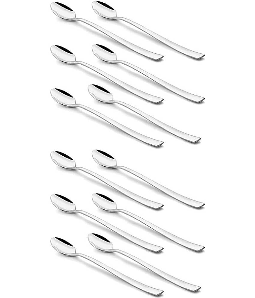 Dynore - Silver Stainless Steel Soda Spoon ( Pack of 12 )