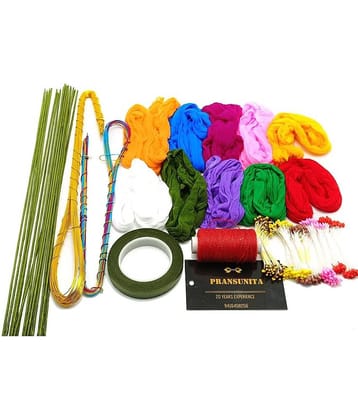 PRANSUNITA Fabric Complete Stocking Flower Making kit for Beginners ( Pack of 1 )
