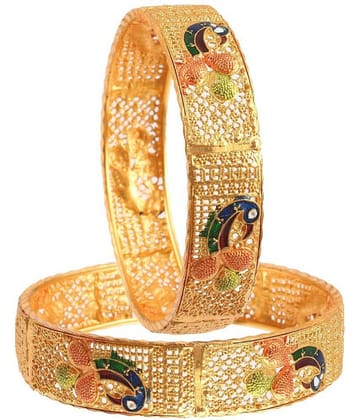 Jewar Mandi - Gold Bangle Set ( Pack of 1 )