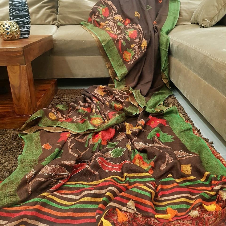 AWESOME LINEN COTTON PRINTED SAREE - 1867