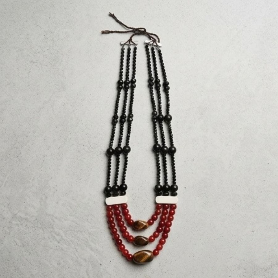 Traditional Garo Multi-Strand Beaded Necklace