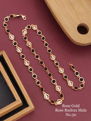 Rajwadi  Fancy Design Gold Plated Rudraksha Mala