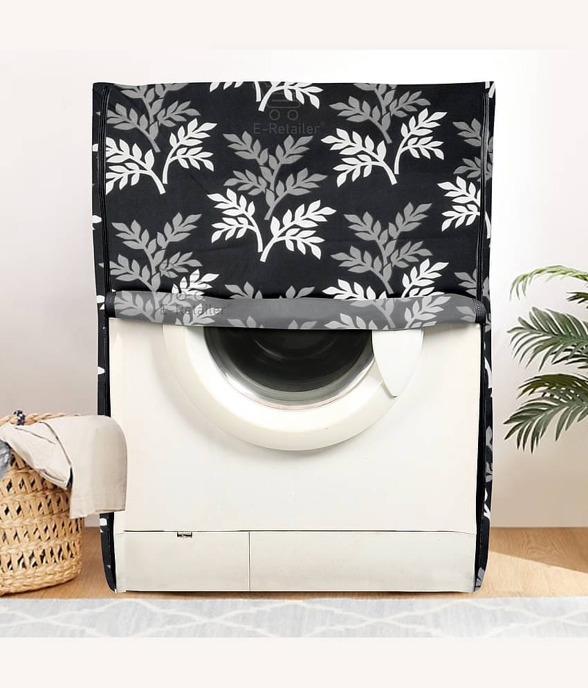 E-Retailer Single Polyester Black Washing Machine Cover for Universal 8 kg Front Load