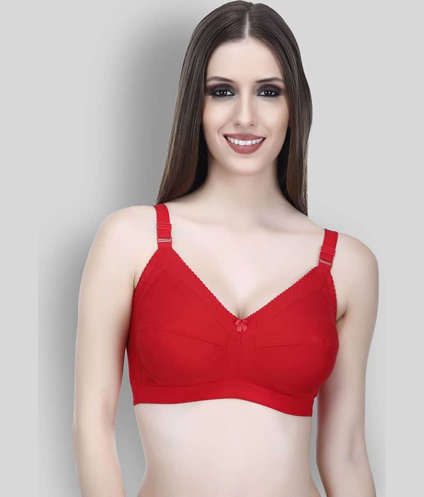Elina Cotton Non Padded Women's Everyday Bra ( Red )