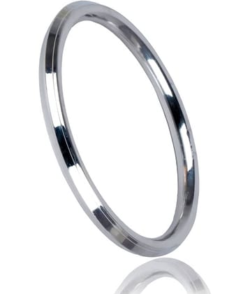 SHANKH-KRIVA Stainless Steel Platinum silver  mens boys kada -100510