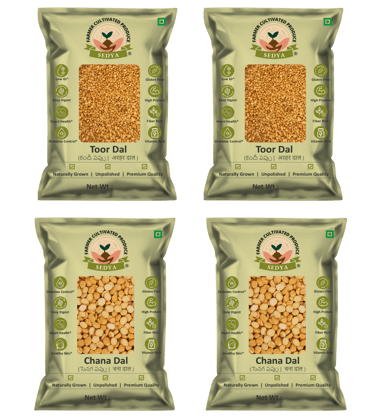 Sedya Premium Toor Dal & Chana Dal Combo | Unpolished, Protein Rich | 2kg (1kg Each)